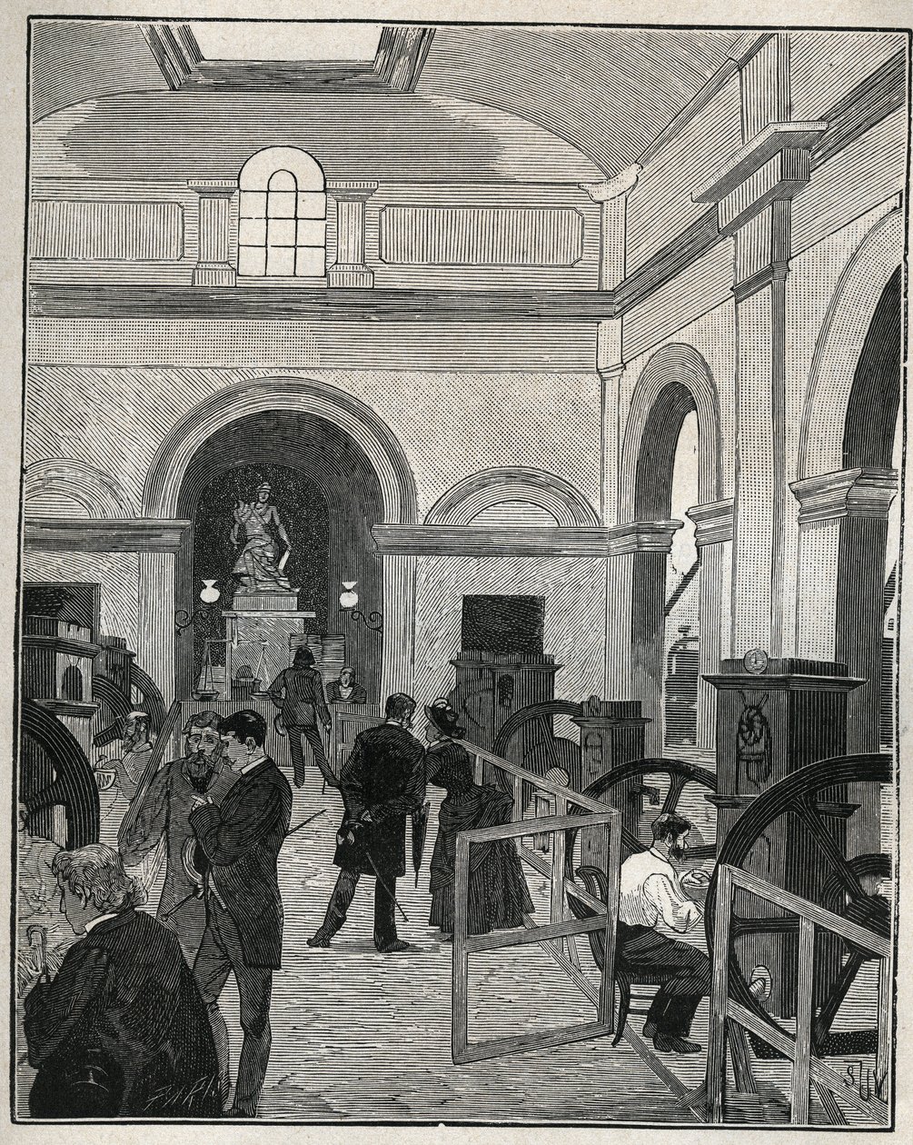 Mincovní dílna v Monnaie de Paris. Rytina z roku 1885 v „Les arts et professions illustrés““ od Adolphe BITARDA. od Unknown artist