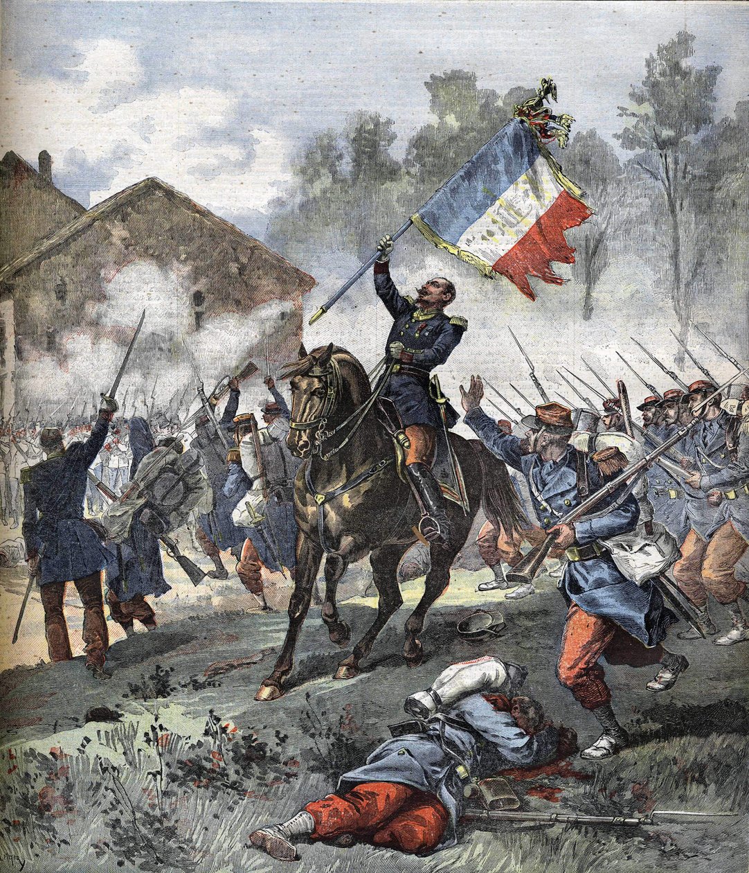 Plukovník de Malleville zemřel v bitvě u Solférino dne 24. června 1859. od Unknown artist