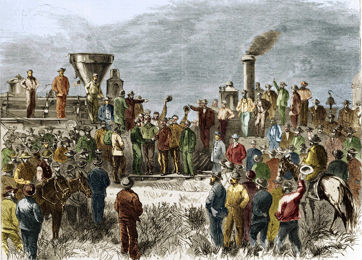 Dokončení první transkontinentální železnice 10. května od Unknown artist