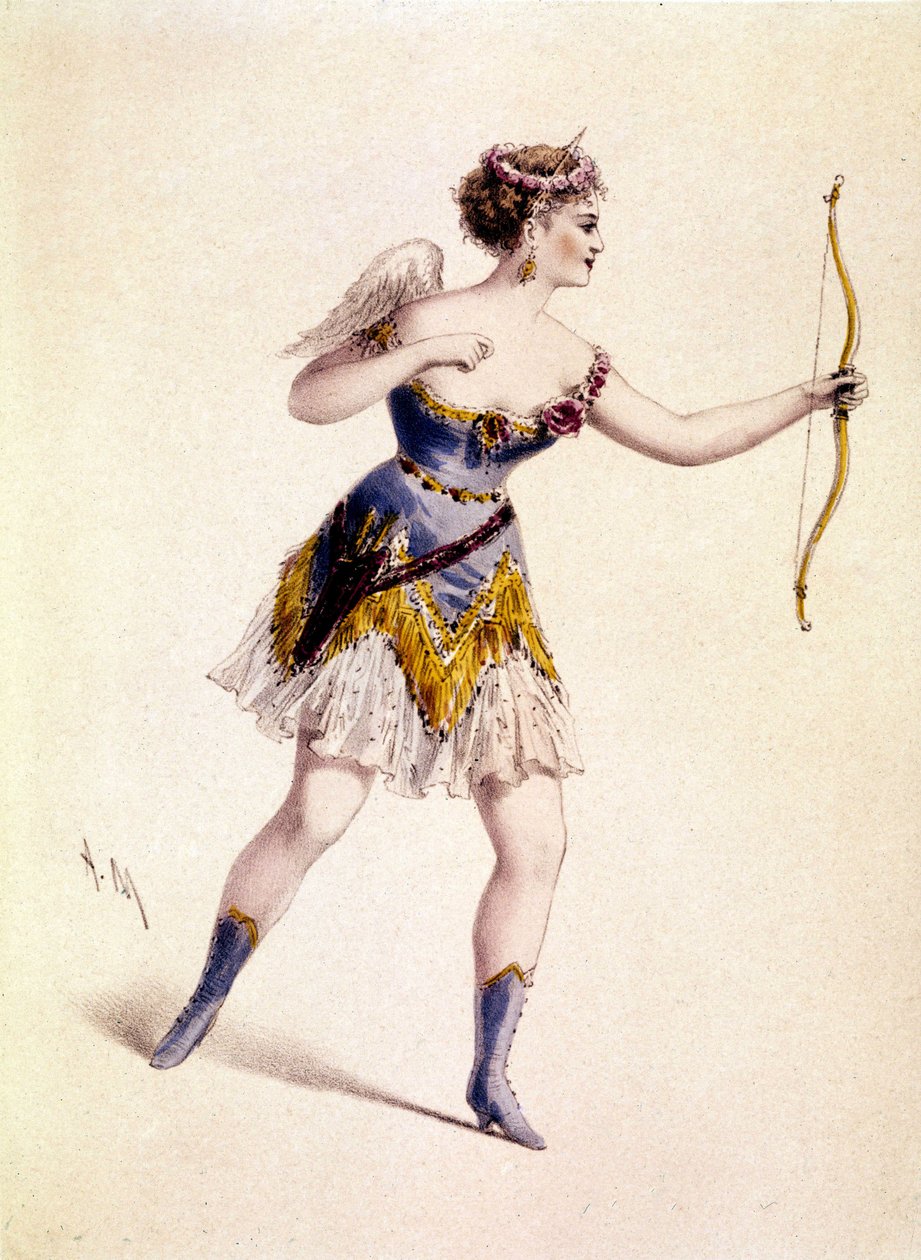 Cora Pearl (1842-1886), anglická kurtizána, v roli Cupida v opeře „Orphee to Hell“ od Unknown artist