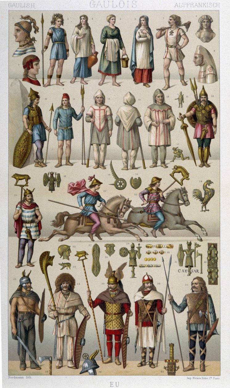 Kostýmy, brnění a zbraně galských a jejich válečníků od Unknown artist