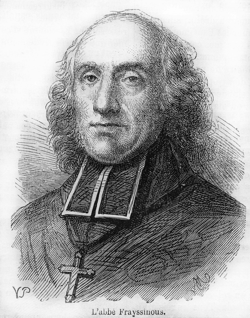 Hrabě Denis de Frayssinous (1765-1841), francouzský prelát, biskup z Hermopolis, ministr pro církevní záležitosti a veřejné vyučování. Rytina z roku 1844. od Unknown artist