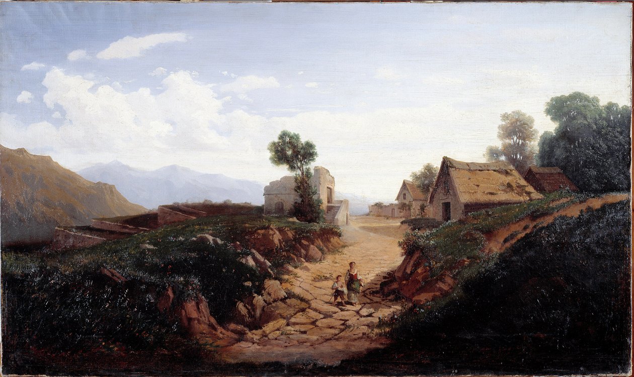Venkovská cesta (olej na plátně od Unknown artist