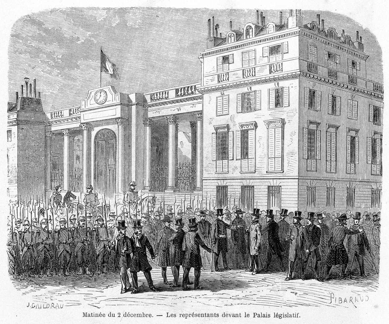 Státní převrat: zatčení poslanců na radnici 10. pařížského obvodu dne 2. prosince 1851. od Unknown artist
