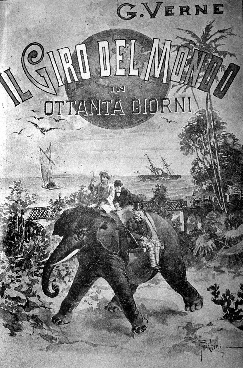 Obálka Cesta kolem světa za 80 dní od Julese Verna (1828 - 1905). od Unknown artist