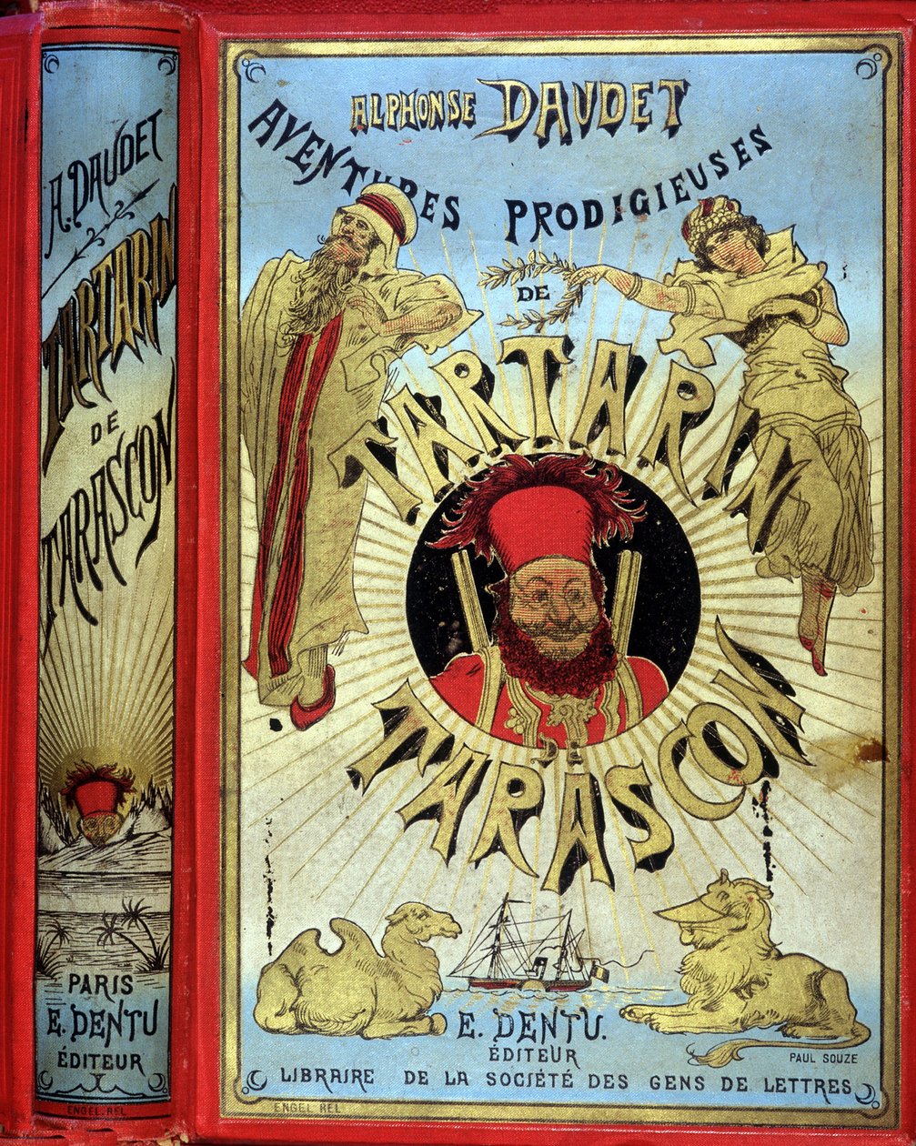 Obálka Daudetova „”Podivuhodných dobrodružství Tartarina de Tarascon”. od Unknown artist