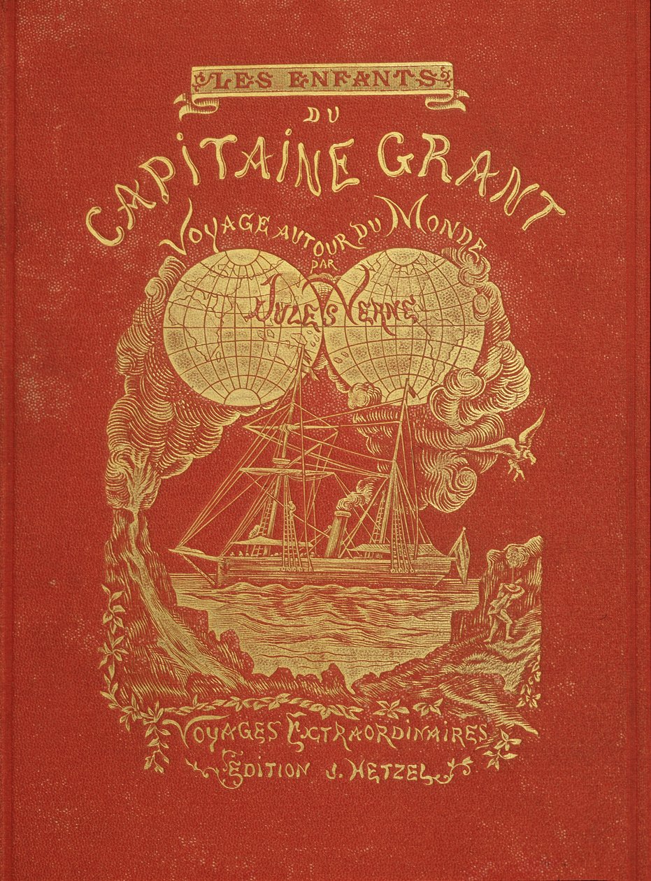 Obálka knihy Julese Verna „Děti kapitána Granta“, ed. Hetzel od Unknown artist