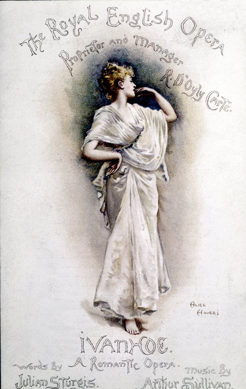 Obálka programu opery „Ivanhoe“ (podle Waltera Scotta) britského skladatele Arthura Sullivana (1842-1900) 31. ledna od Unknown artist