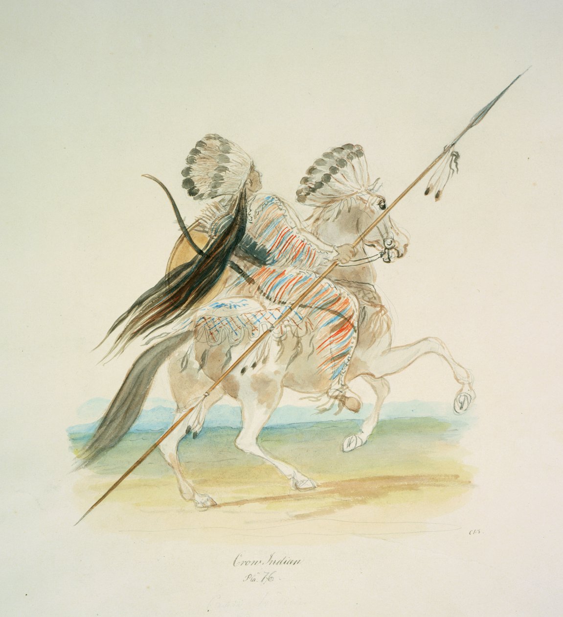 Crow Indian, cca 1843-50 (akvarel) od Unknown artist