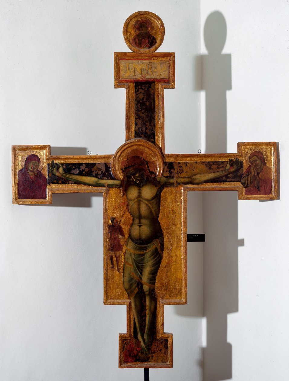 Ukřižování „“INRI““ na kříži. Anonymní malba na dřevo. 15. století Savona, Pinacoteca Civica od Unknown artist