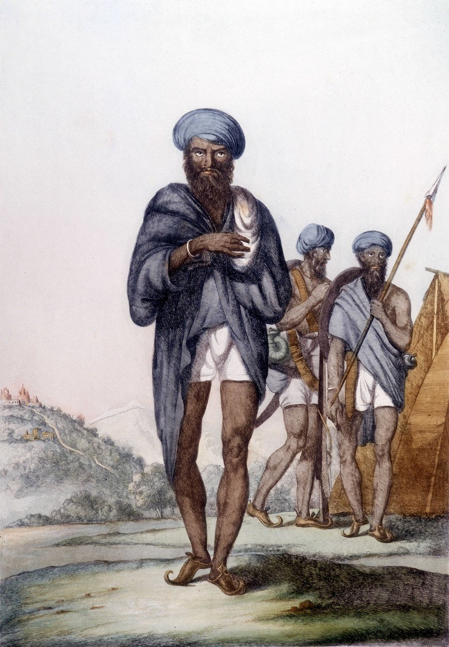 Kultura, civilizace a indická společnost: Portrét sikha, náboženství Indie. od Unknown artist