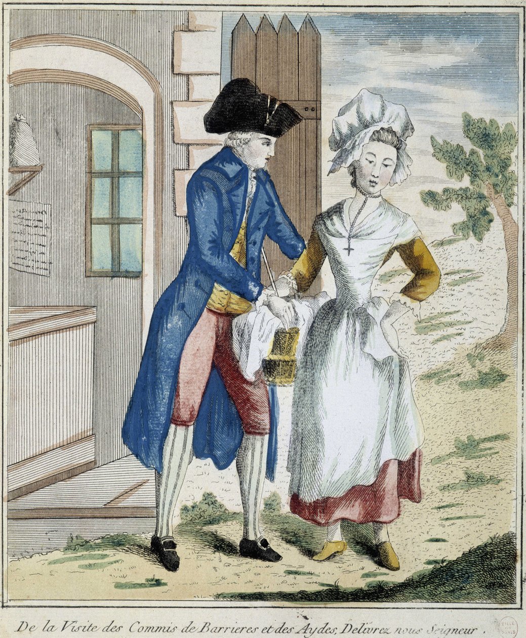 Clo: bariérová daň - karikatura kolem roku 1800 od Unknown artist
