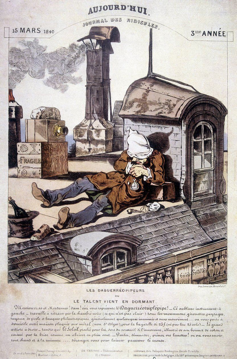 Daguerreopipers nebo Talent spí. Ironický článek proti nové profesi fotografa. V "" Dnes, žurnál výsměchu"", dne 15.03.1840. od Unknown artist