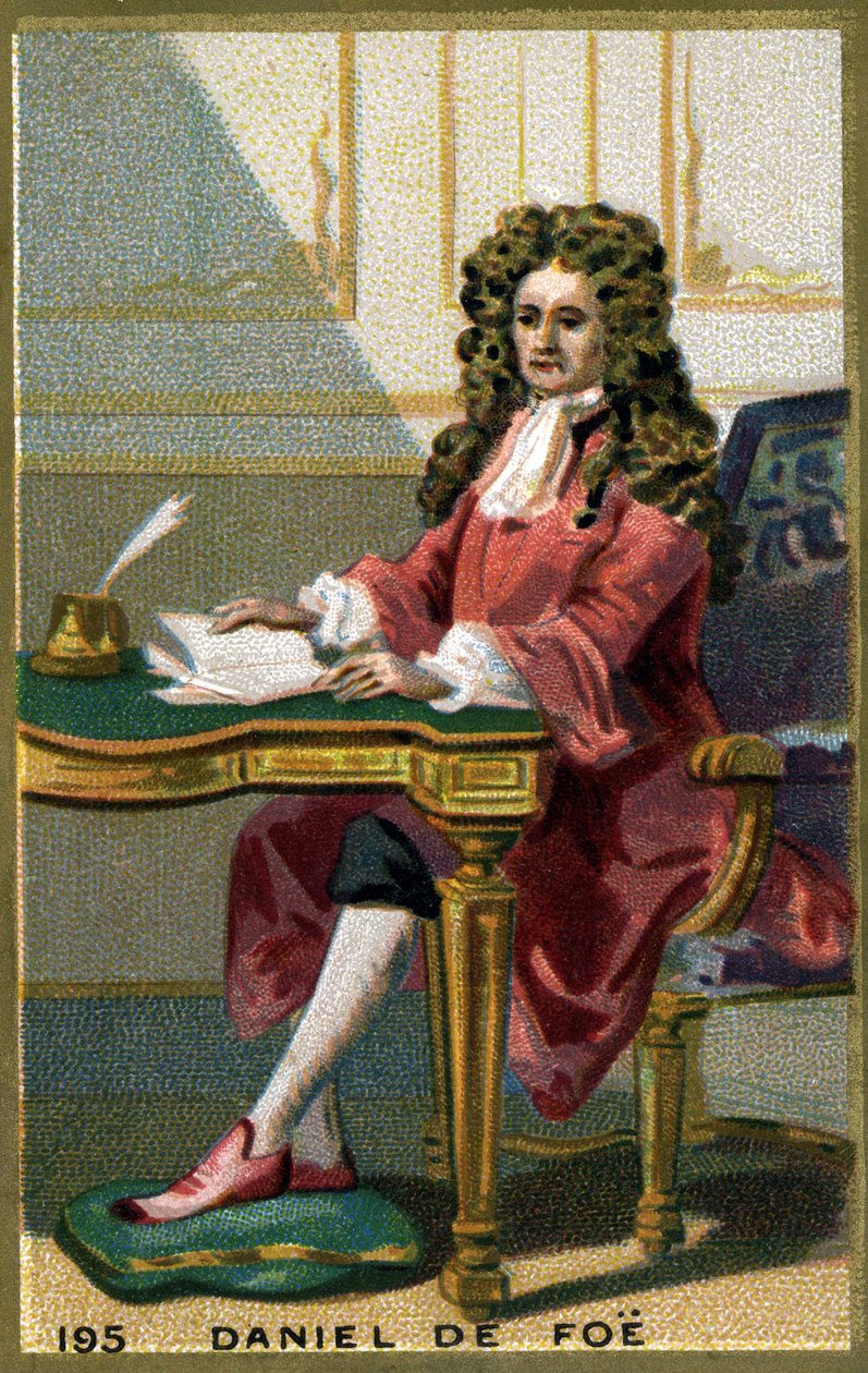 Daniel de Foe nebo Defoe (1660 - 1731) anglický spisovatel a pamfletář. Chromolitografie 19. století. od Unknown artist