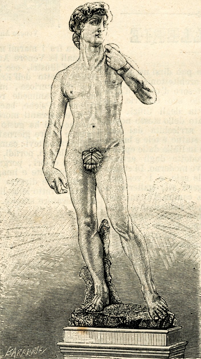 David, Michelangelo Buonarroti (1475-1564), Piazza della Signoria, Florencie, Toskánsko, Itálie od Unknown Artist