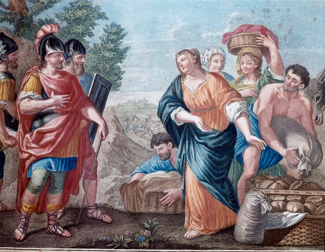 David et Abigail (Abigail, Abigail) Litografie Milána 19. století, soukromá sbírka od Unknown artist