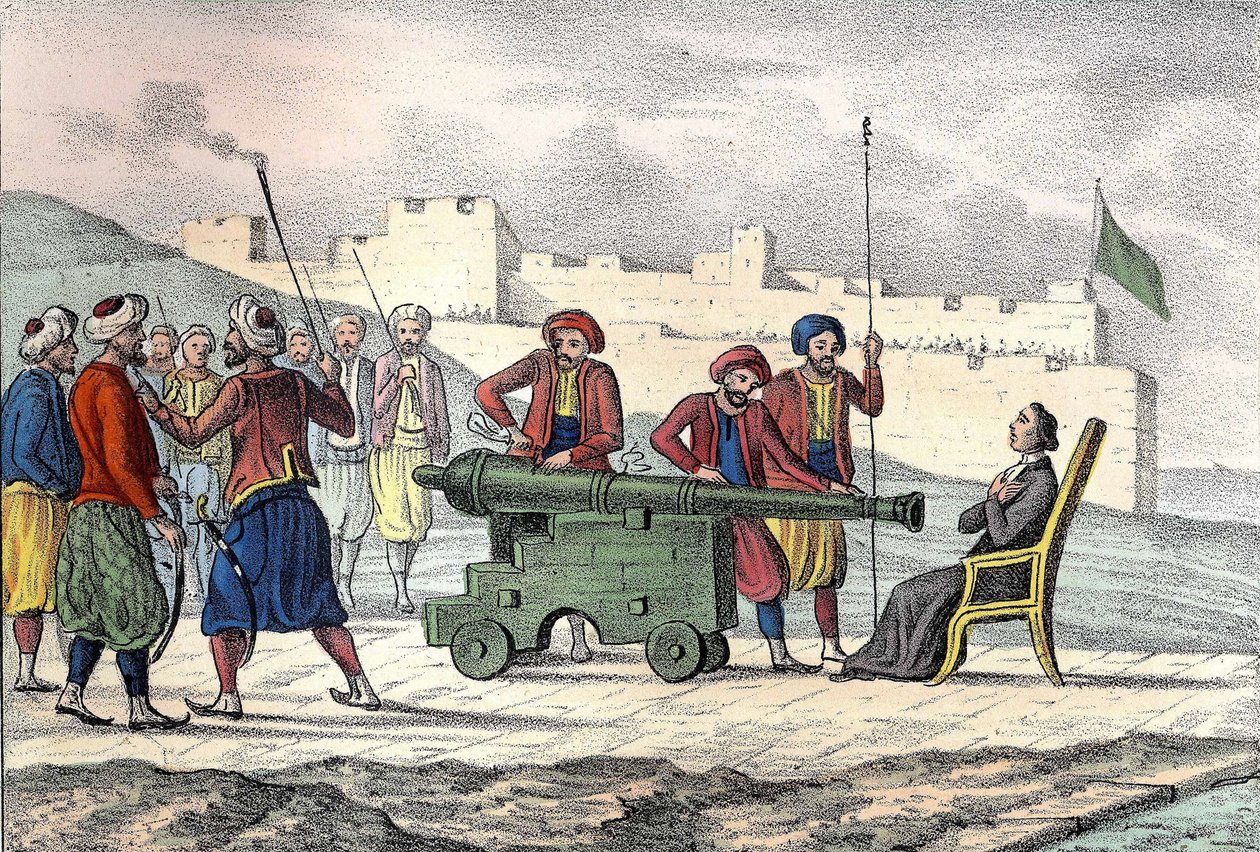 Smrt v Alžíru v roce 1683 otce LE VACHERA (Jean Levacher), francouzského misionáře během bombardování Alžíru Duquesnem. V „“L