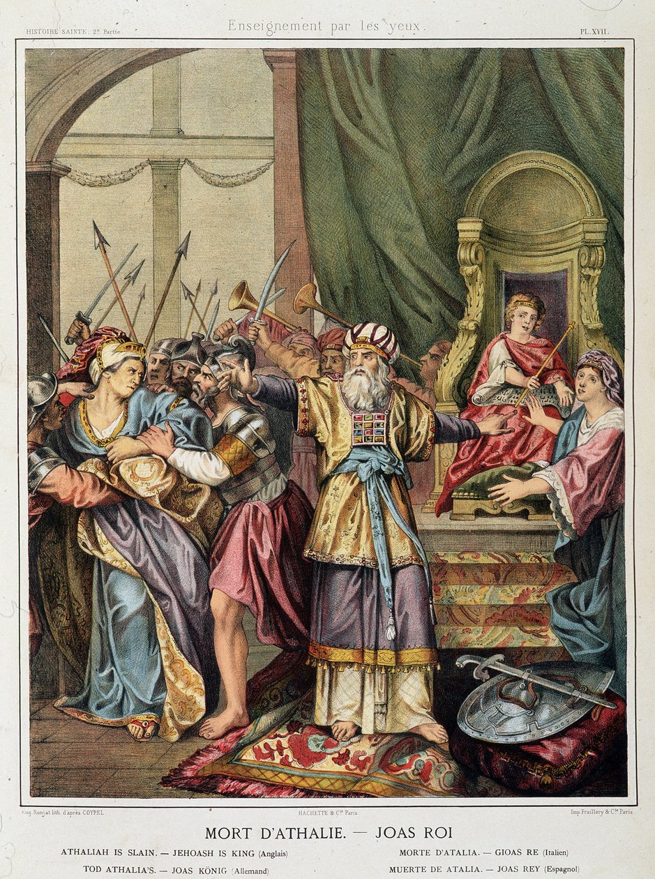 Smrt Athalie - Joas (Jehoash) král v “”Svaté historii””, ed. Sekyrka od Unknown artist