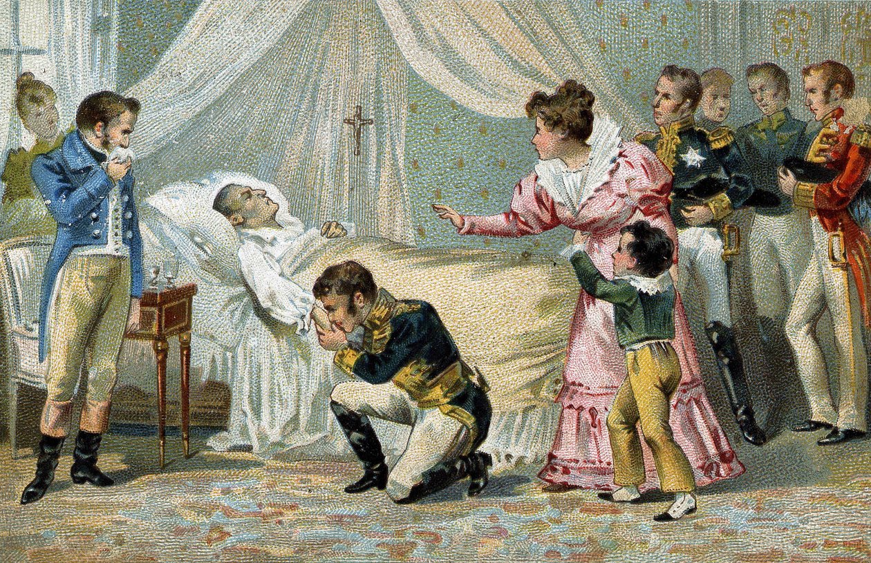 Smrt Napoleona I. (1769-1821), ve Svaté Heleně dne 5. května 1821. od Unknown artist