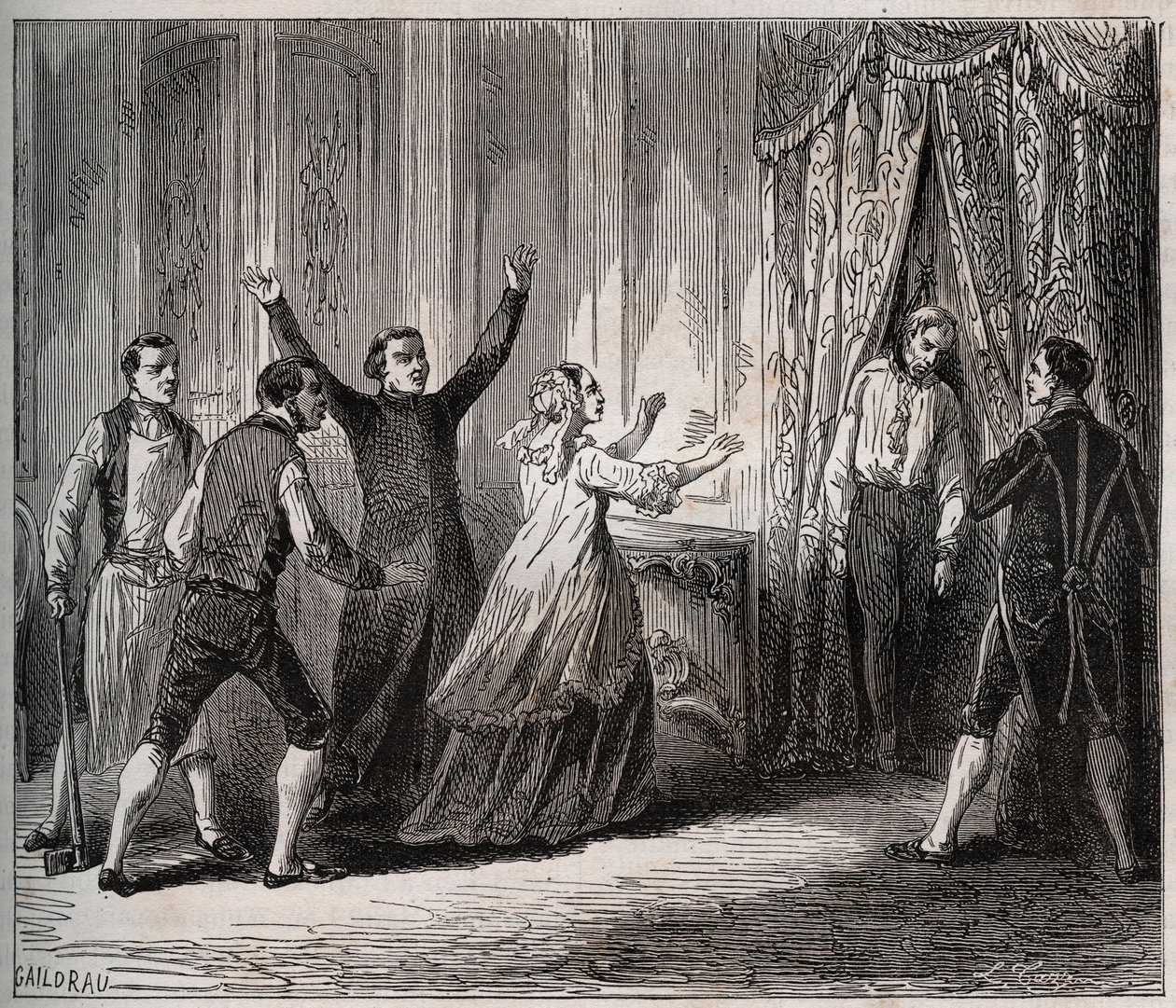 Smrt prince z Conde (Louis VI Henri de Bourbon Conde od Unknown artist