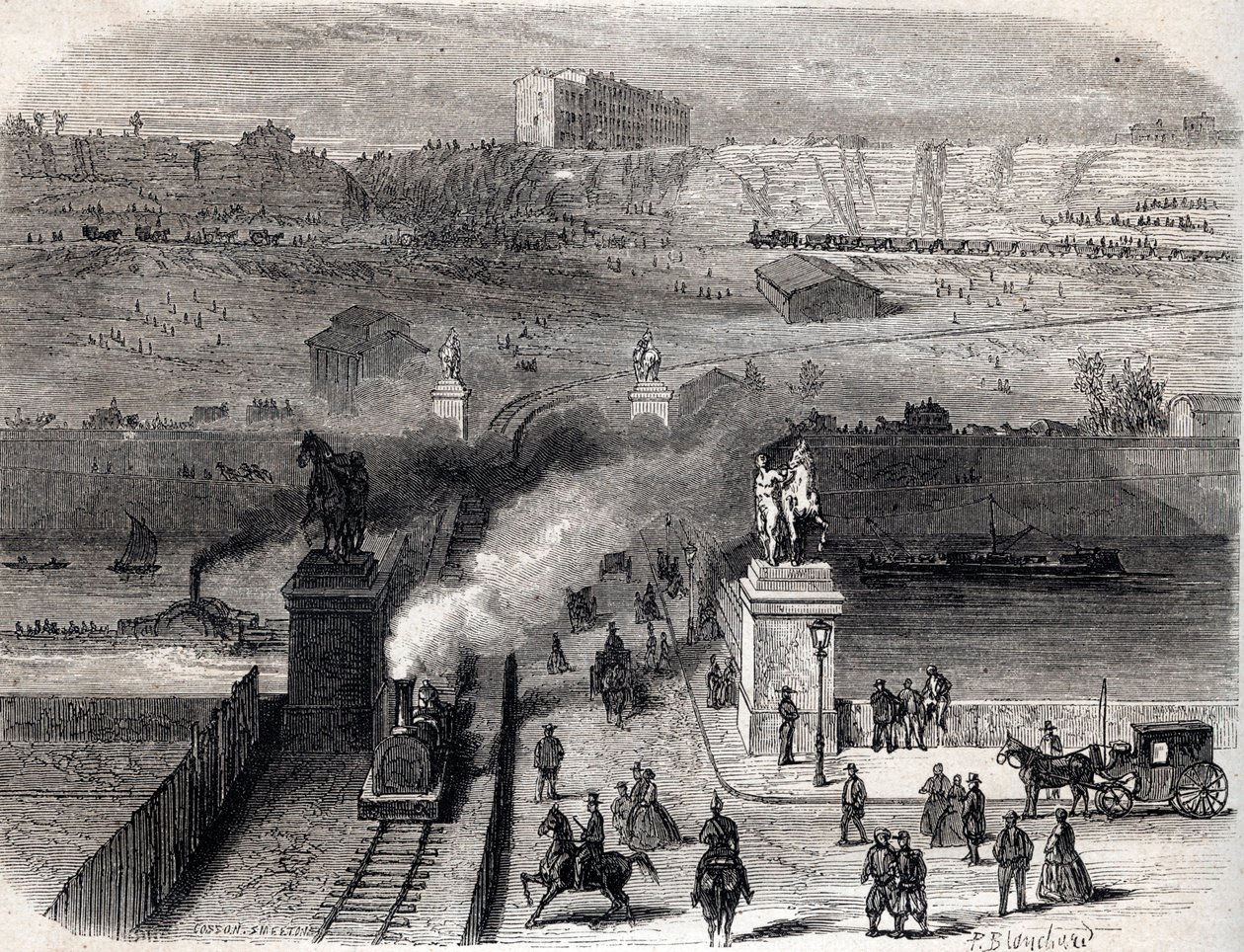 Demolice Trocadera v Paříži v roce 1866 - Demolice Tracadera v Paříži v roce 1866 - od Unknown artist