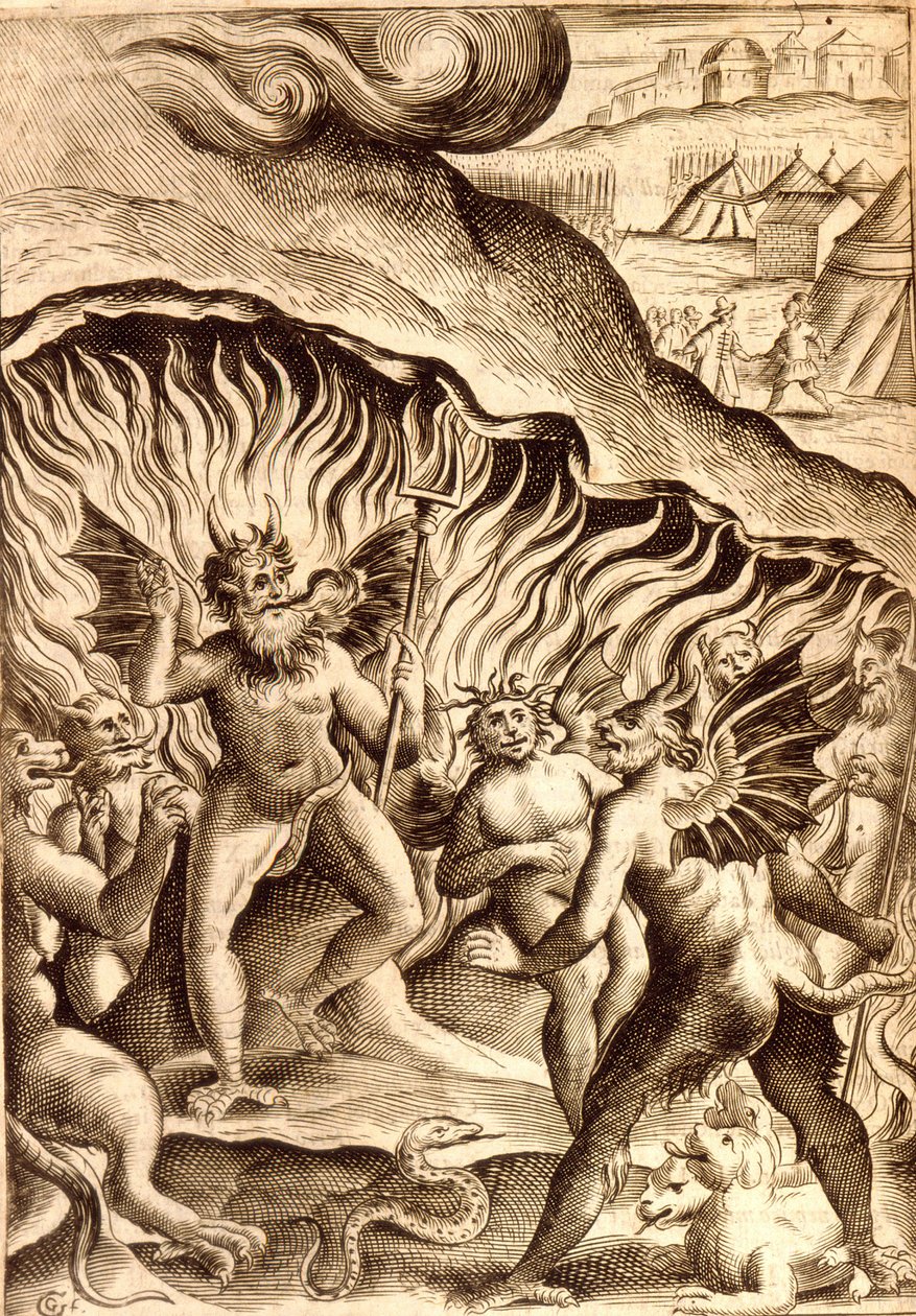 Popis pekla po díle ze 17. století. od Unknown artist