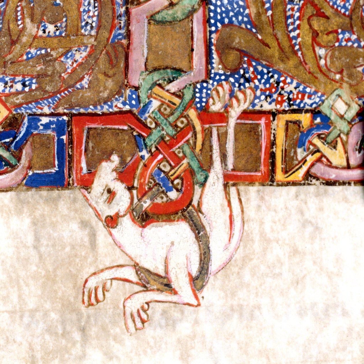 Detail iluminovaného kříže: f.108v breviáře-misálu od Unknown