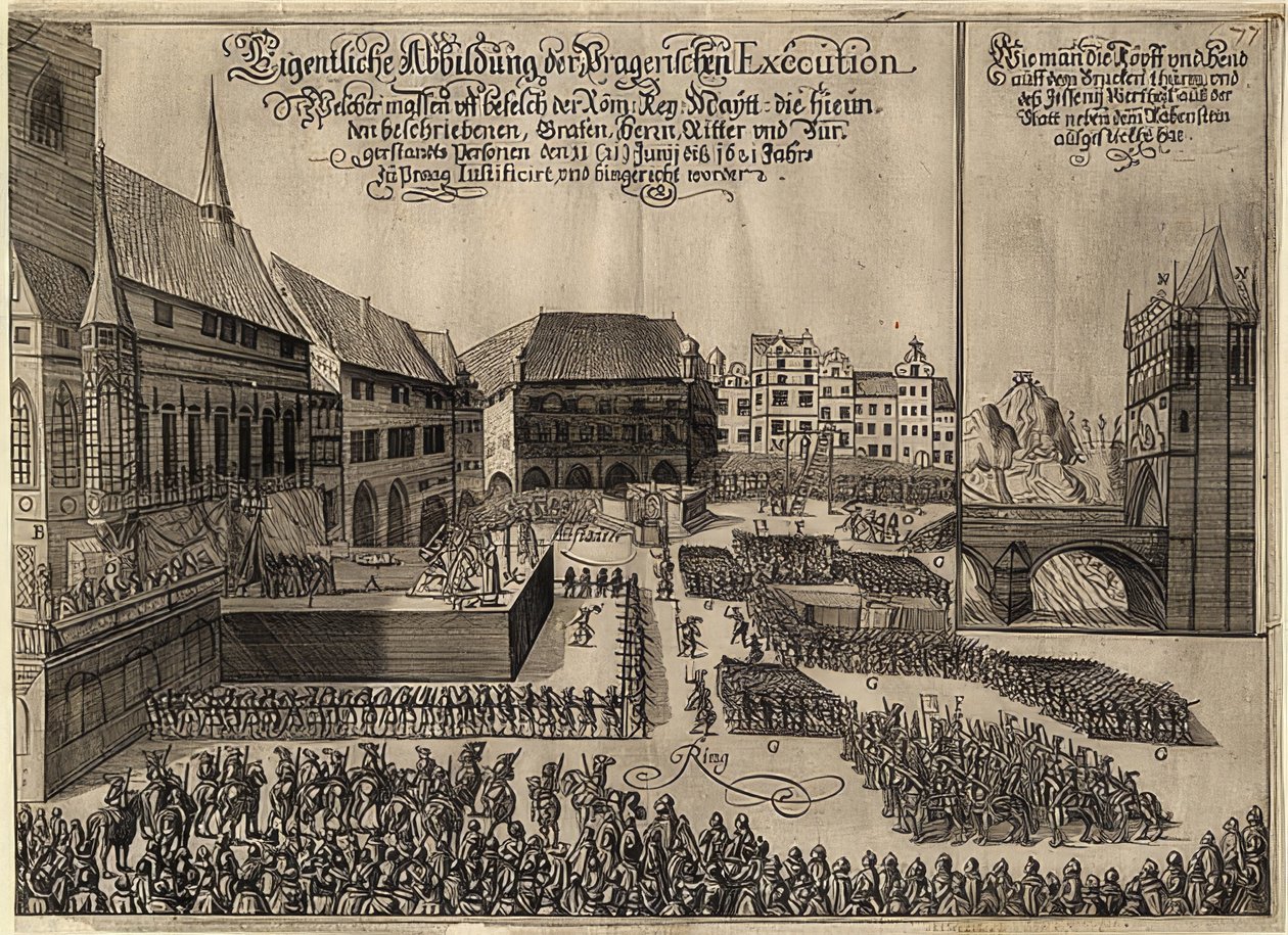 Poprava českých rebelů na pražském Staroměstském náměstí. 1621 od Unknown