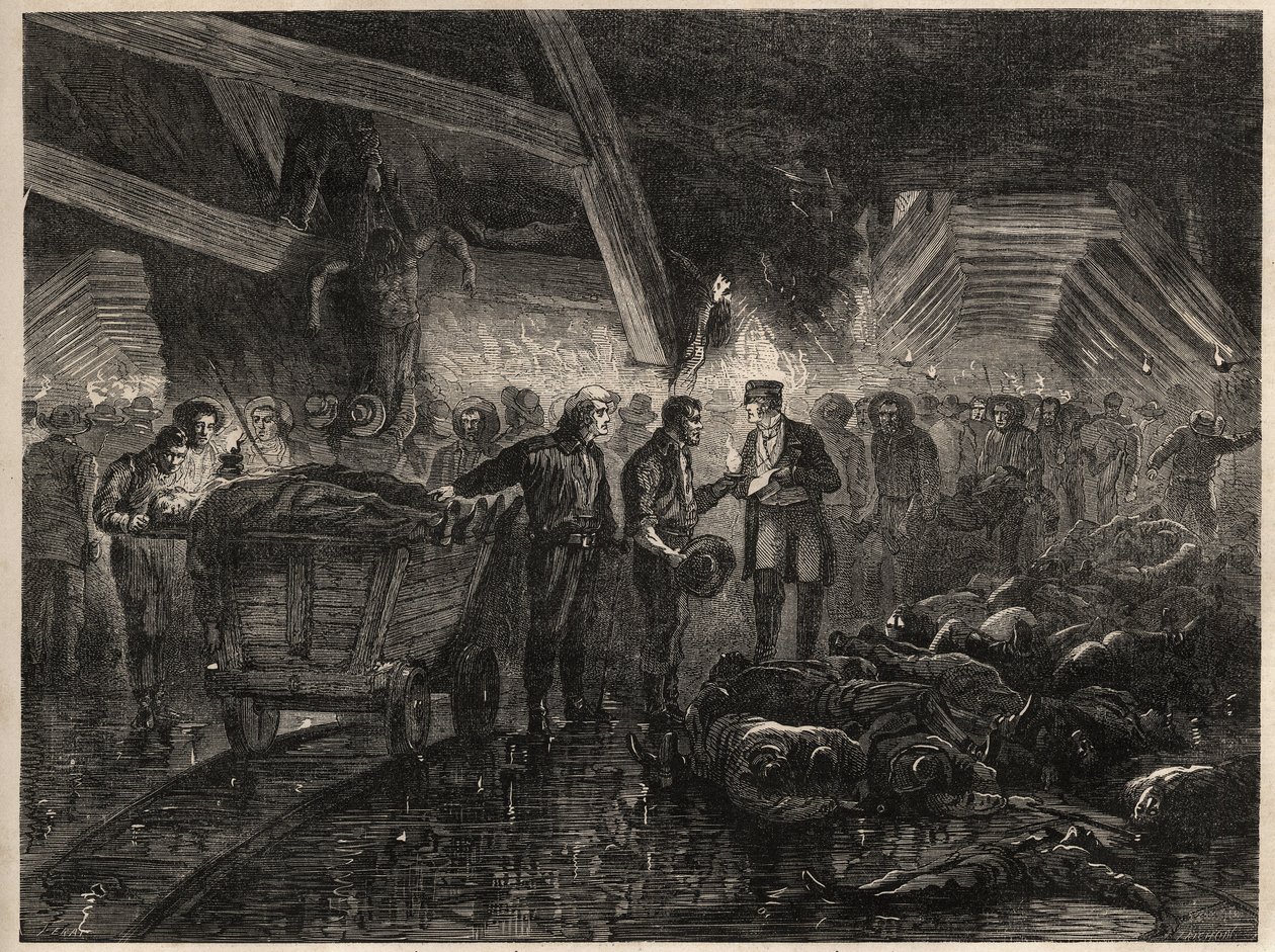 Katastrofa dolů obležení - MINES DE COAL DE LALLE - Povodně od Unknown artist