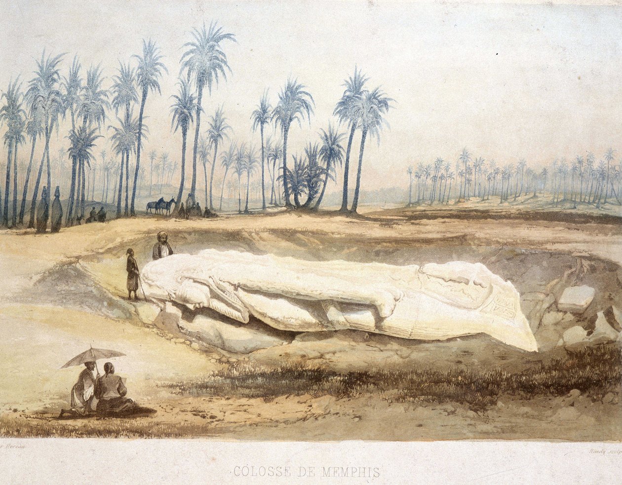 Objev kolosu Memphis, starověký Egypt od Unknown artist