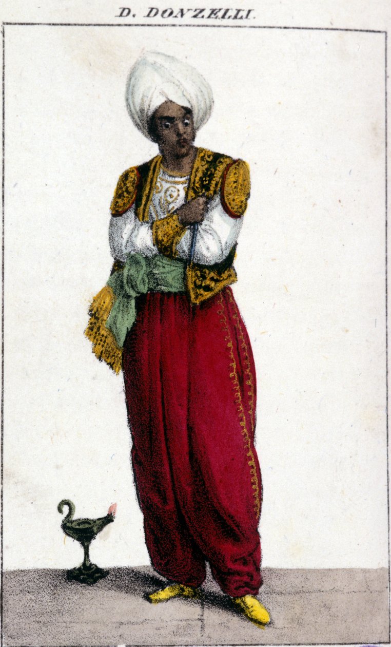 Domenico Donzelli (1790 - 1873), italský tenor, reprezentovaný v Otello Gioacchinem Rossinim. La Scala od Unknown artist
