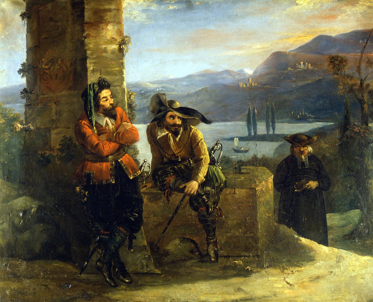 Don Abbondio v "Nevěstě" od Alessandra Manzoniho. Manzoniho dům. Milán od Unknown artist