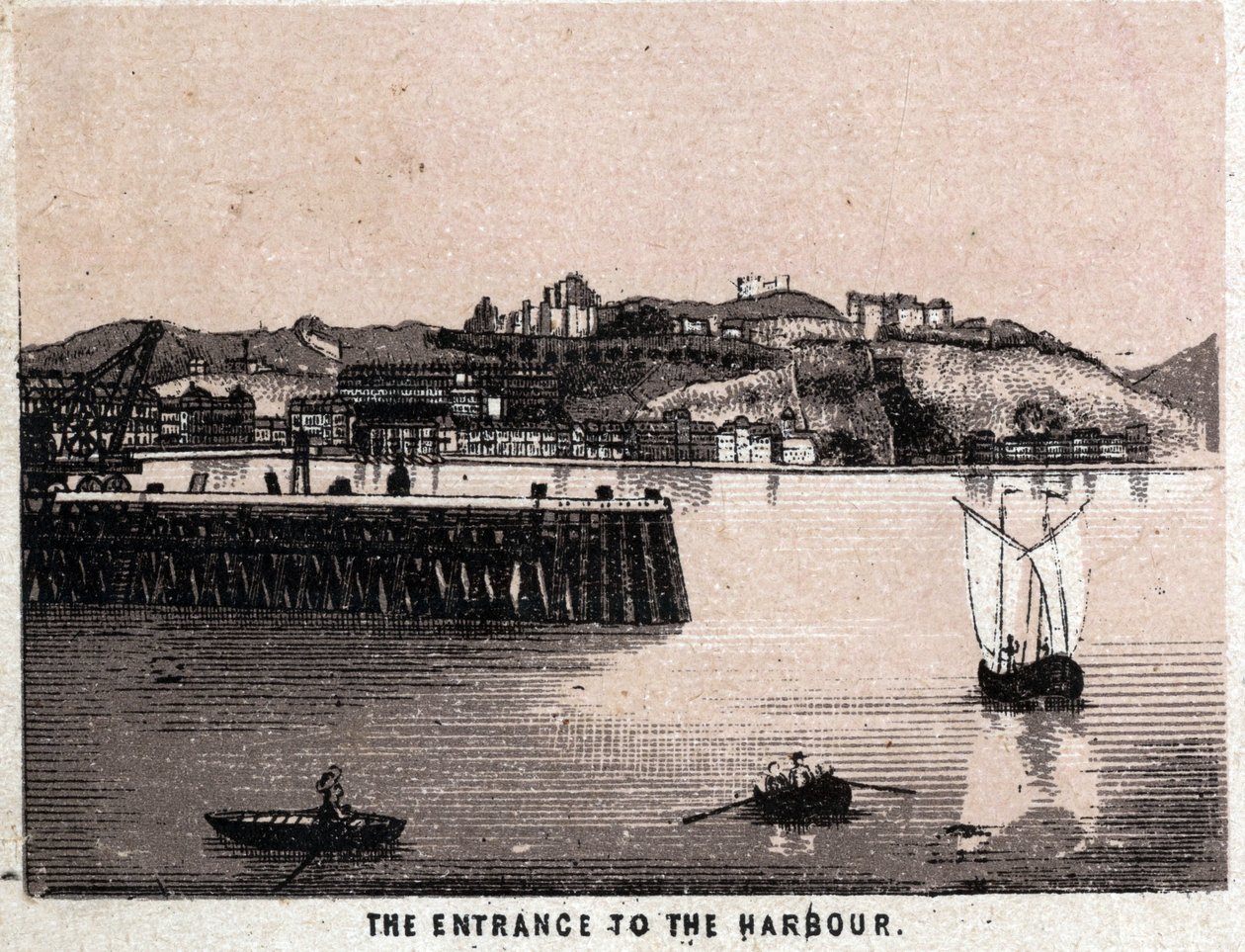 Dover, Anglie: Vjezd do přístavu (přístavu) Dover. v „“ Svět ilustruje 168 pohledů““ Nedatováno (konec 19. století) od Unknown artist