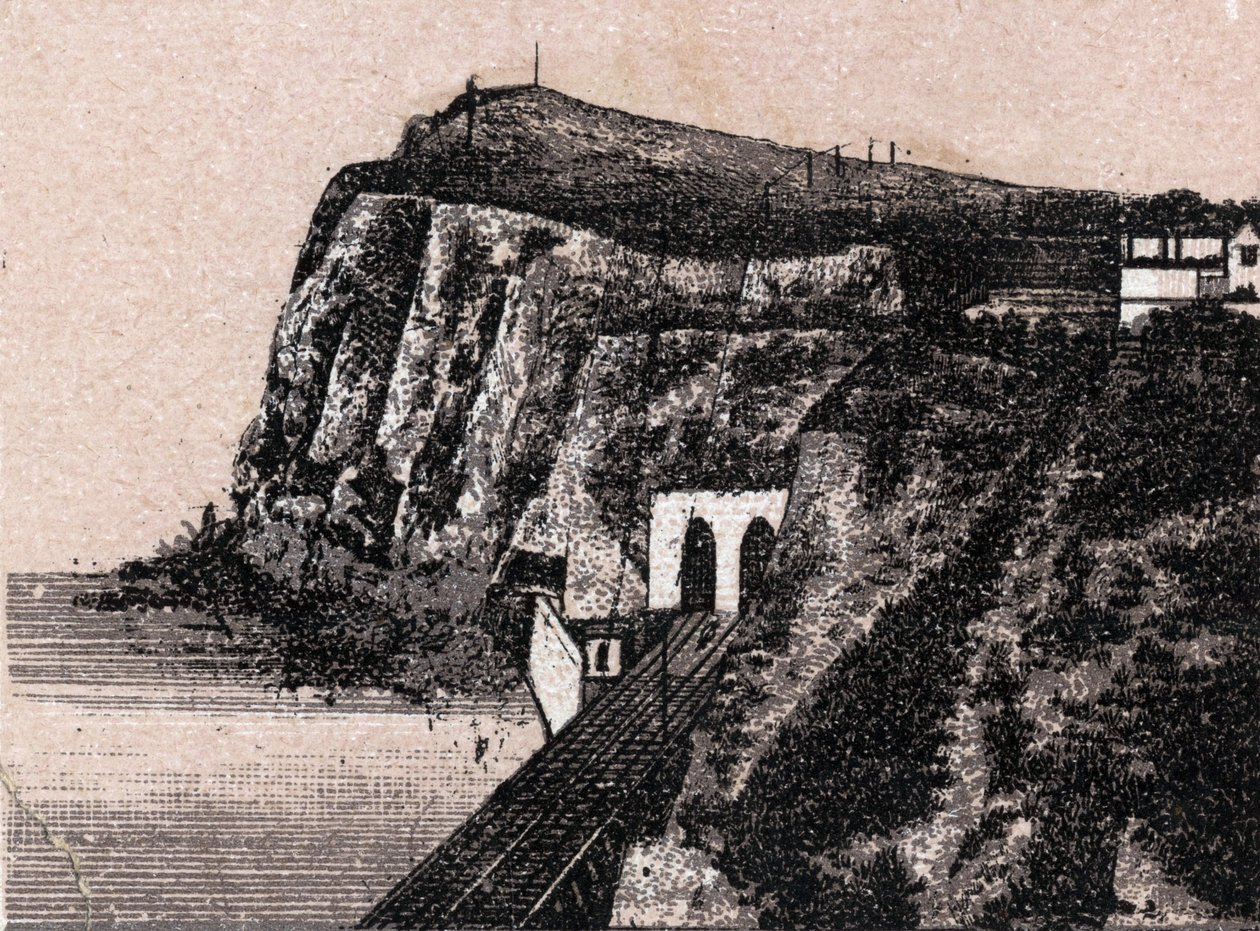Dover, Anglie: pohled na Shakespeare Cliff (Shakespeare Cliff v Doveru). v „“ Svět ilustruje 168 pohledů““ Nedatováno (konec 19. století) od Unknown artist