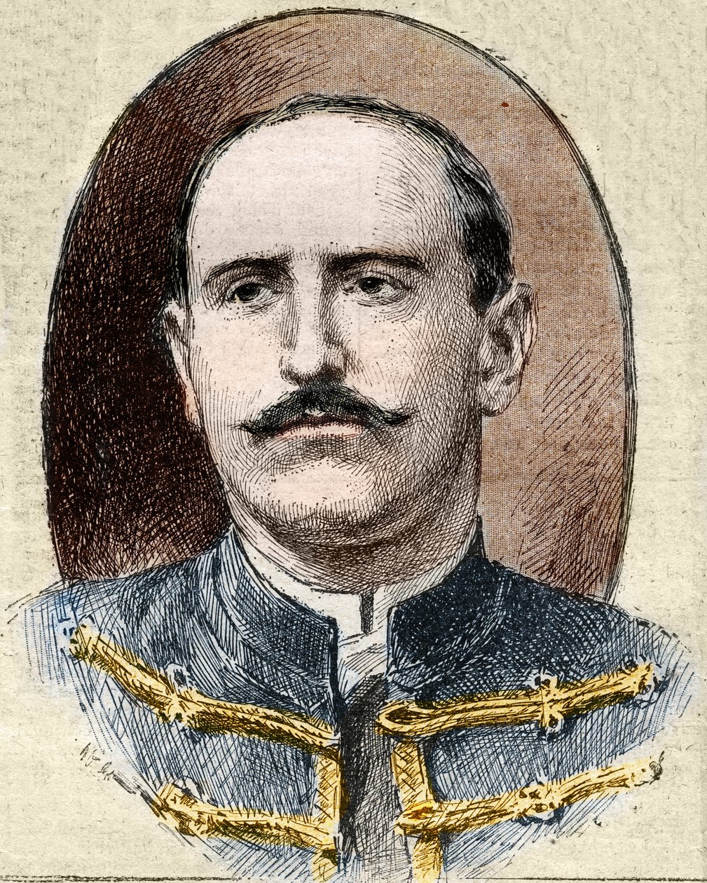 Dreyfusův případ: portrét Alfreda Dreyfuse (1859-1935) po jeho degradaci během procesu v Rennes v roce 1899. od Unknown artist