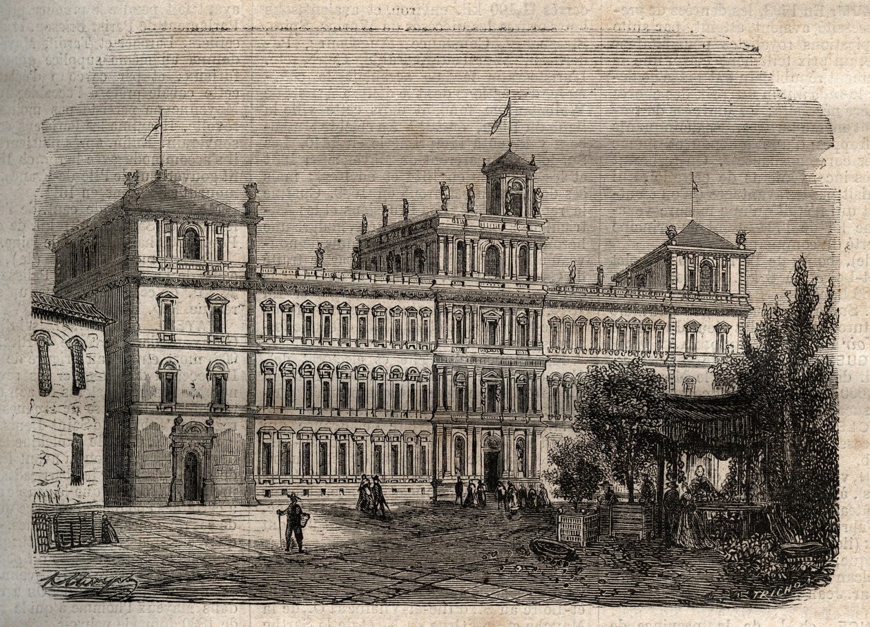 Vévodský palác v Modeně v 19. století - Vévodský palác 1634 - Vévodský palác v Modeně od Unknown artist