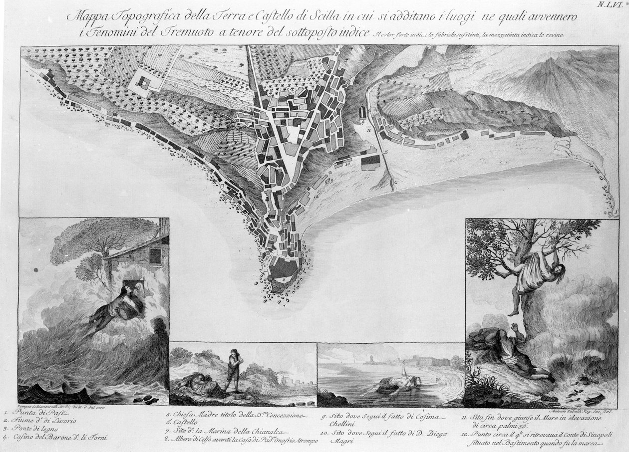 Zemětřesení, které se odehrálo v Scilla (Itálie) v roce 1783. od Unknown artist