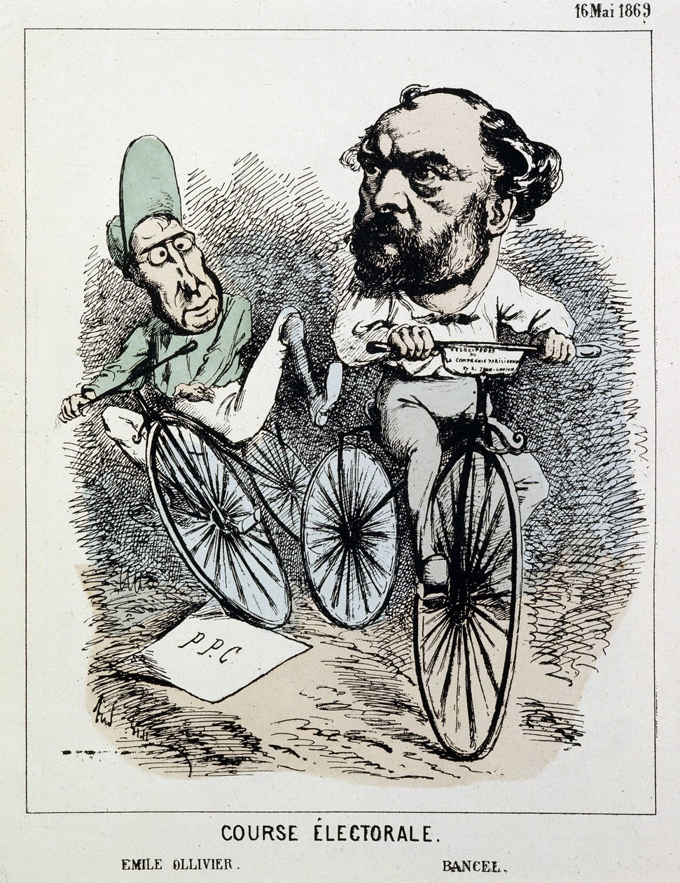 Volební závod pro kolo: Emile Ollivier a Bancel od Unknown artist