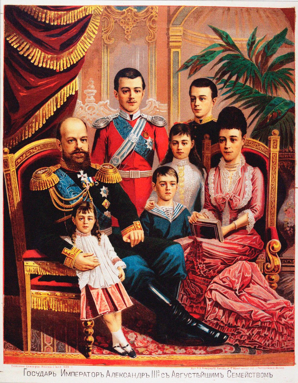Císař Alexander III (1845-1894) se svou rodinou par Anonymous od Unknown artist