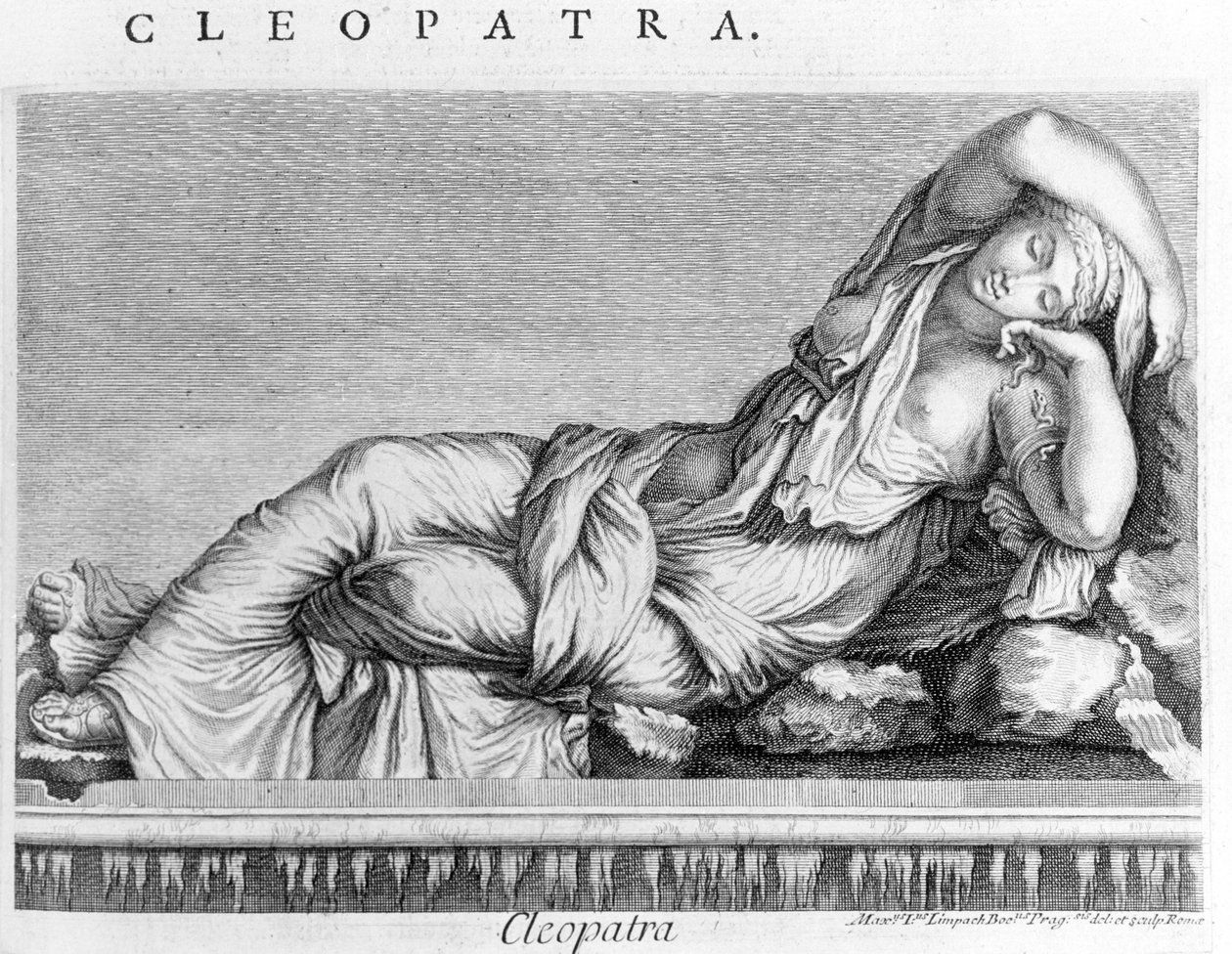 Rytina představující Kleopatru (-69 - -30). sd. 19. století. od Unknown artist