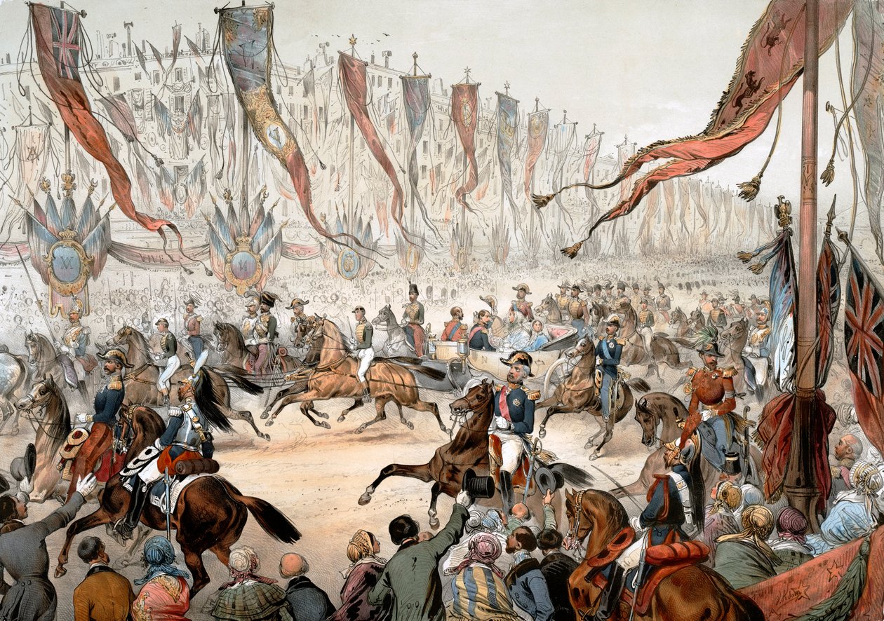 Vstup královny Viktorie anglické v Paříži za přítomnosti Napoleona III 18. srpna od Unknown artist