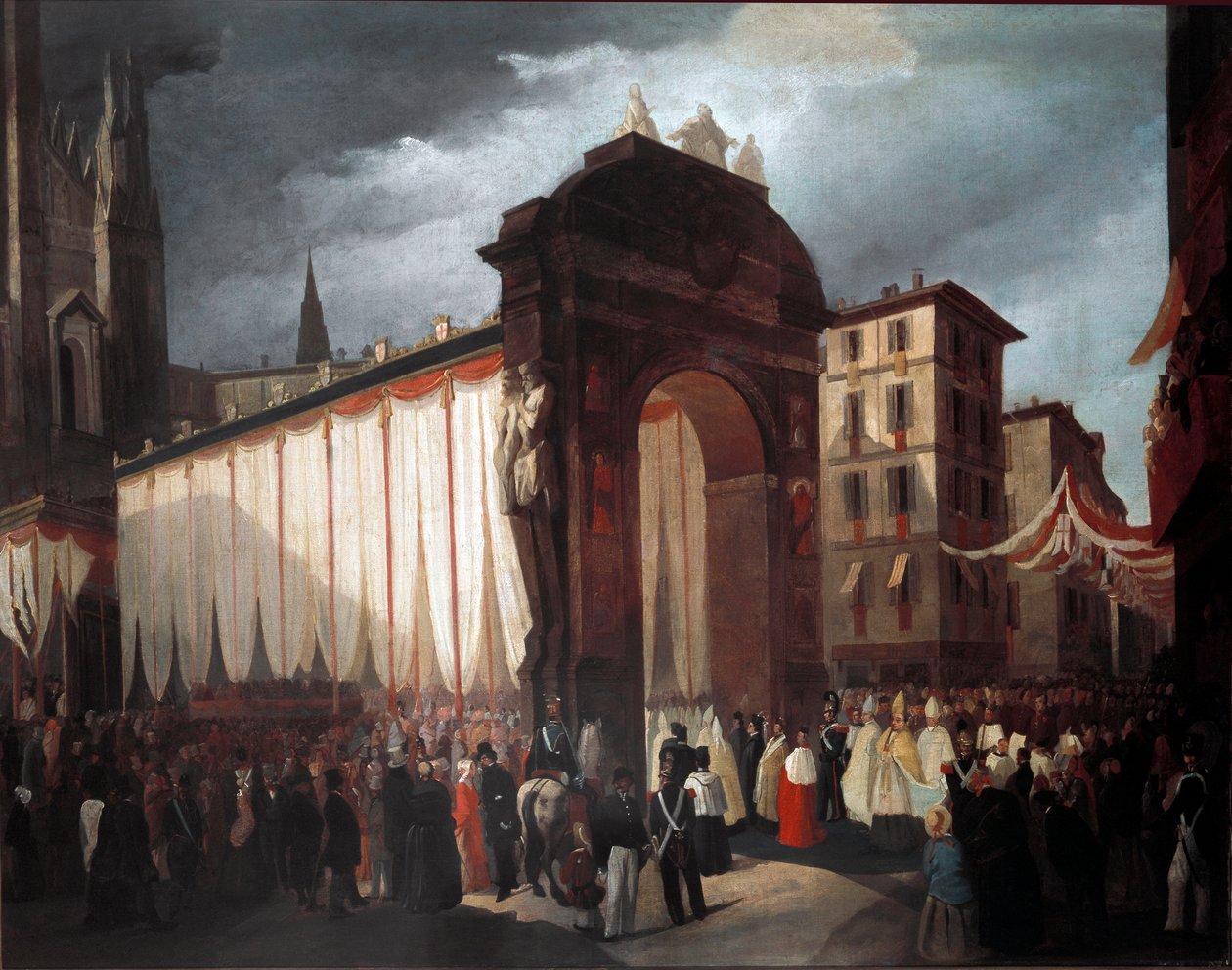 Nástup nového milánského arcibiskupa 5. prosince 1847 (malba od Unknown artist