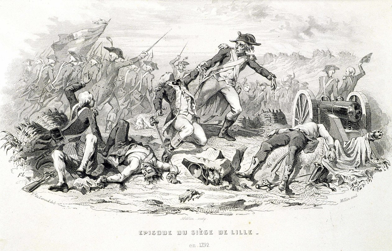 Epizoda obléhání Lille v roce 1792 - v "" Fasttes de Gardes Nationales de France""" od Unknown artist
