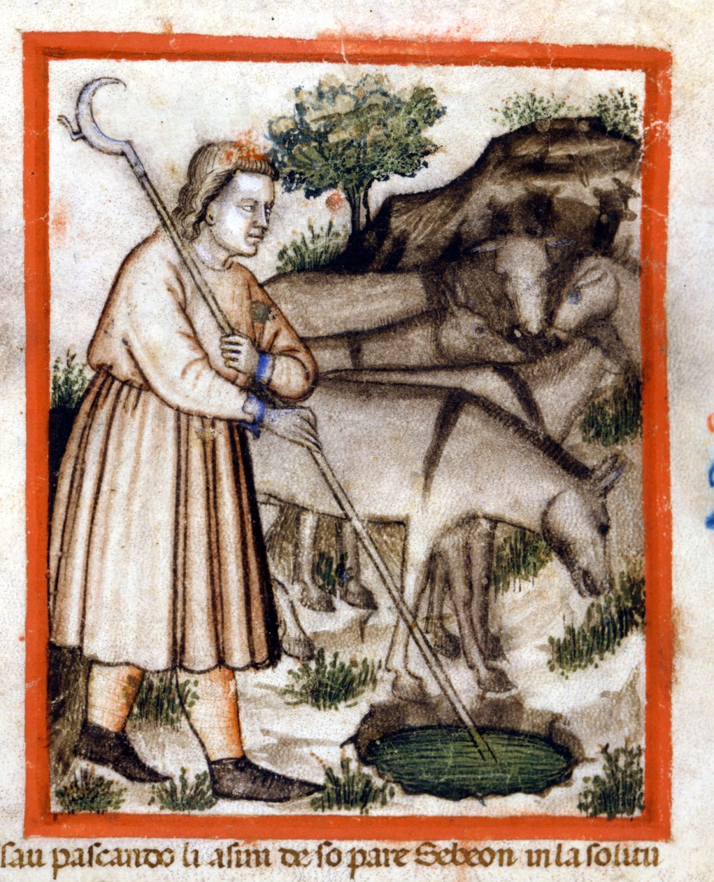 Esa pase osly - Pentateuch. Miniatury z kodexu 212 (nebo Padovano Codice nebo Bible z Padovy) 1390-1400 Rovigo, Accademia dei Concordi od Unknown artist