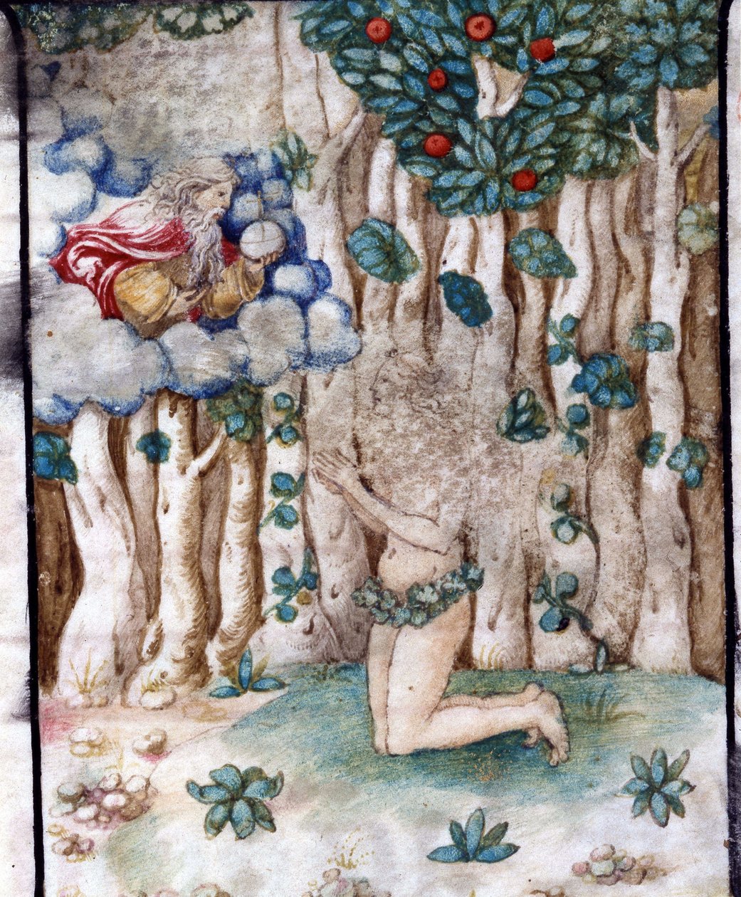 Eva v pozemském ráji (Eden). 16. století. Kostel Panny Marie korunované, Lodi. od Unknown artist