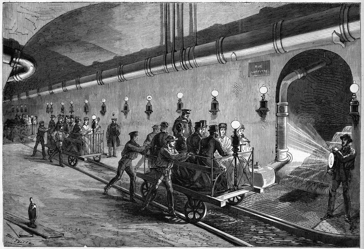 Exkurze v pařížských stokách v roce 1872. od Unknown artist