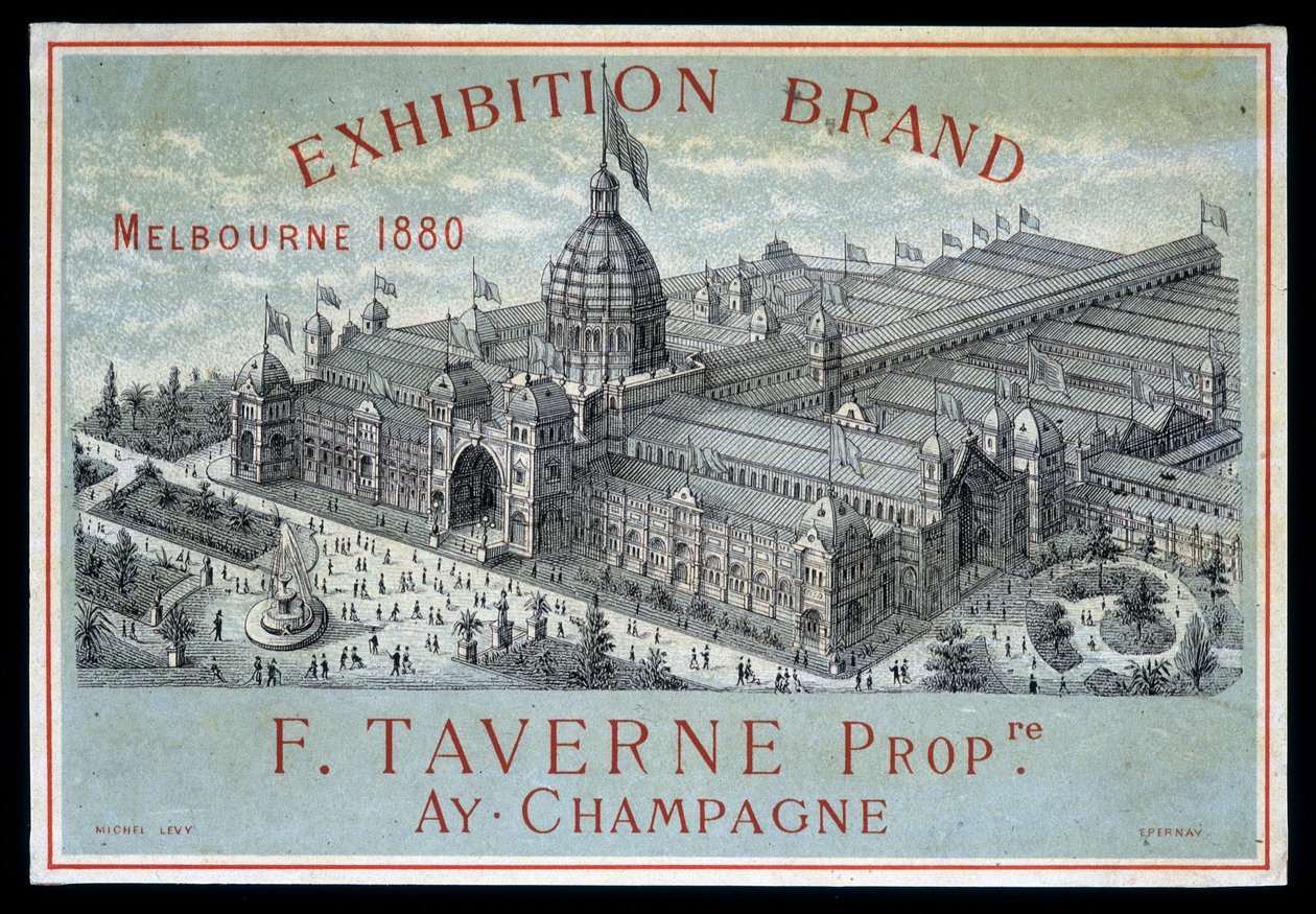 Výstava značek v Melbourne 1880: F. Taverne Champagne. od Unknown artist