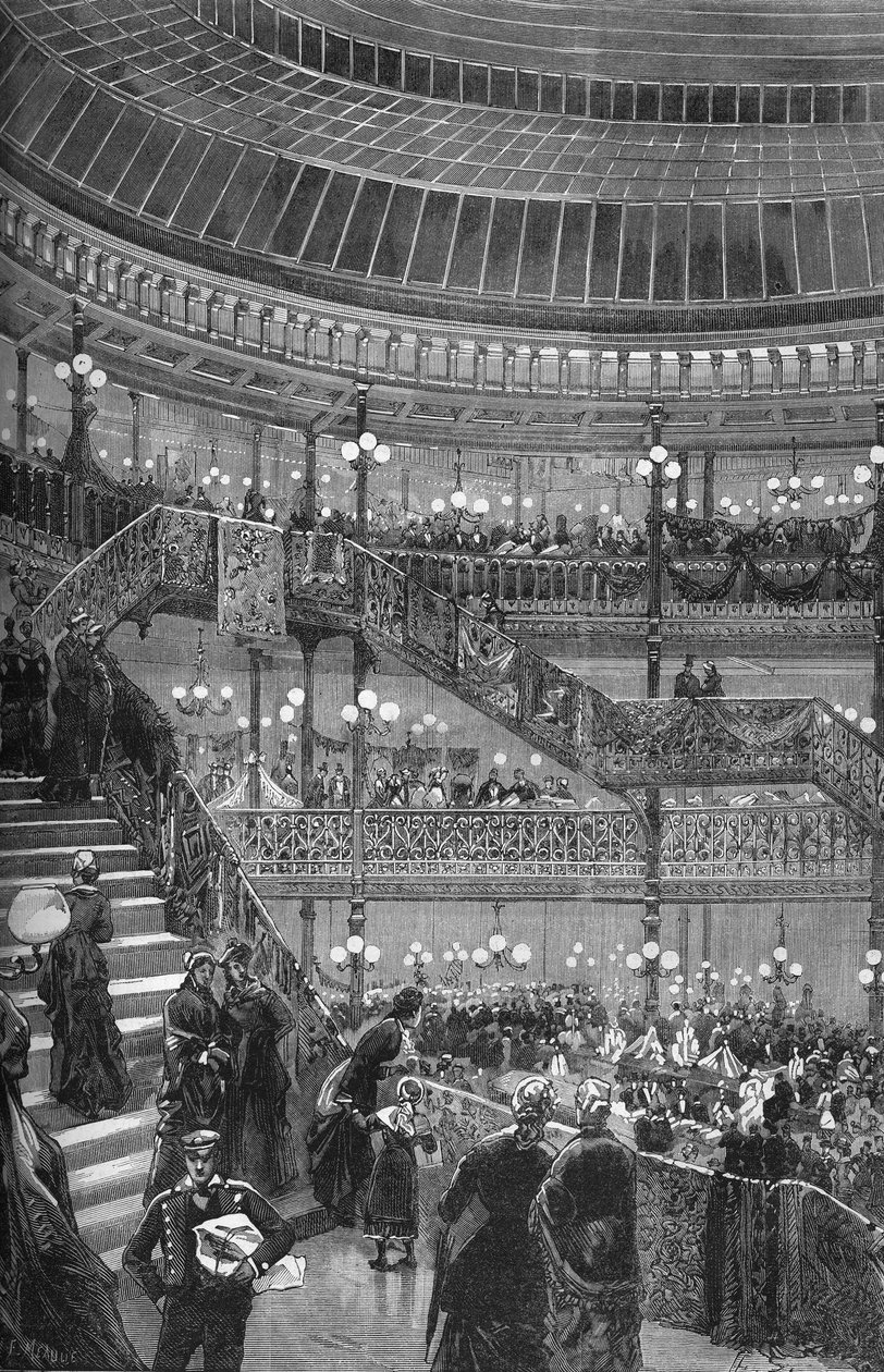 Rozšíření obchodů „Bon marche“ - Velké centrální schodiště. Paříž 1880. od Unknown artist