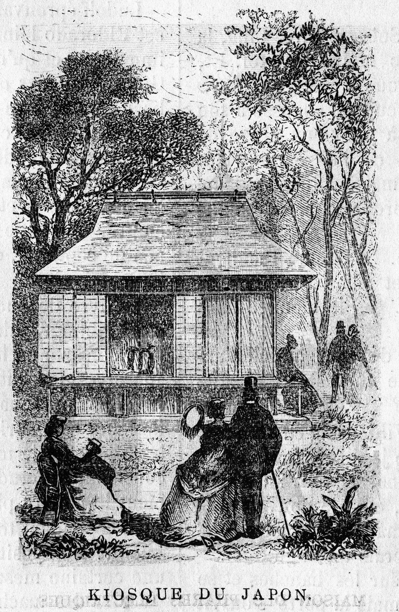 Výstava Universelle de Paris v roce 1867: Kiosek Japonska. od Unknown artist