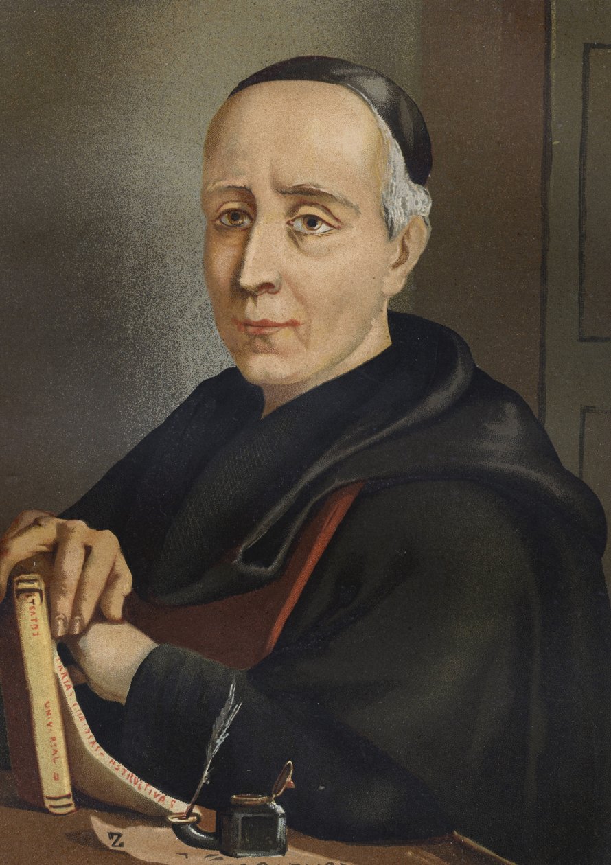 FEIJOO a ČERNÁ HORA, Benito Jeronimo (1673-1764). Španělský spisovatel a esejista - portrét Benita Jeronima nebo Feijoo (1676-1764). Španělský teolog a medicína po slavných mužích a ženách. Barcelona 1877. od Unknown artist